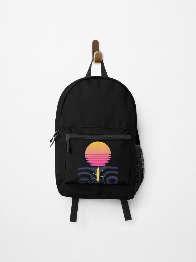Thumbnail 1 of 3, Backpack, Rowing Retro Sunset Rowing boat Rowing designed and sold by mooon85.