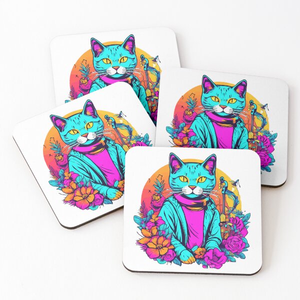 Item preview, Vibrant Retro Relax Cat T-Shirt designed and sold by tegrammer.