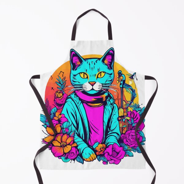 Item preview, Vibrant Retro Relax Cat T-Shirt designed and sold by tegrammer.