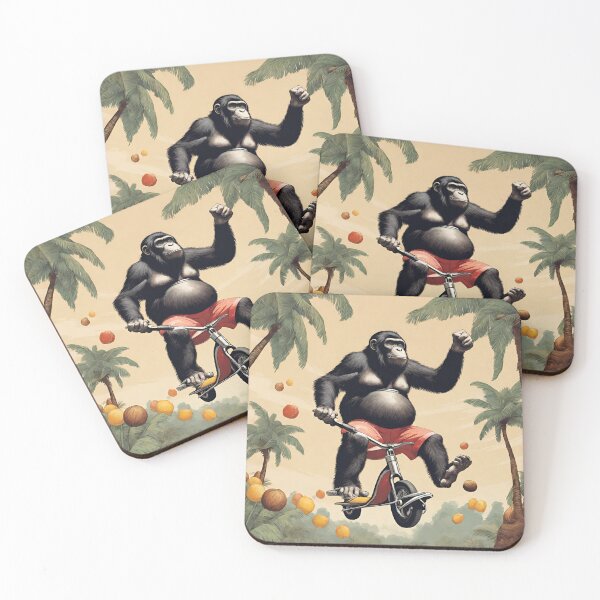 Item preview, Gorilla juggling coconut while riding designed and sold by tetisola.