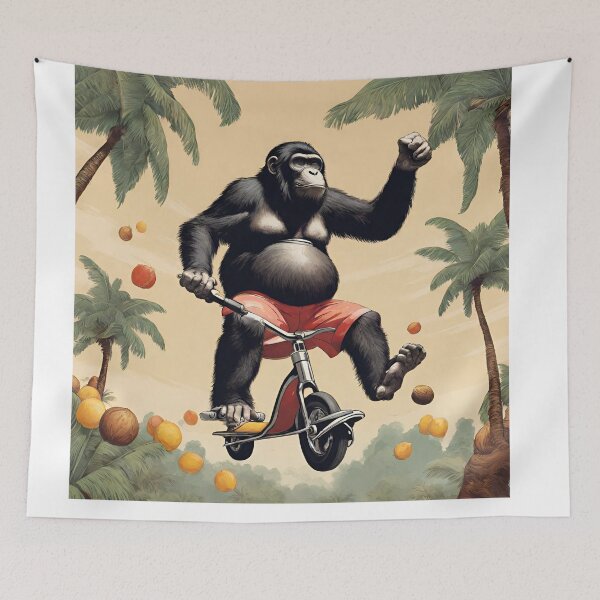 Item preview, Gorilla juggling coconut while riding designed and sold by tetisola.