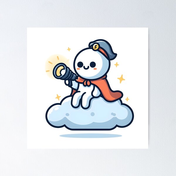 Item preview, Kawaii Ghost Hunter: Wearing A Cape And Holding A Flashlight designed and sold by CanvasCutie.