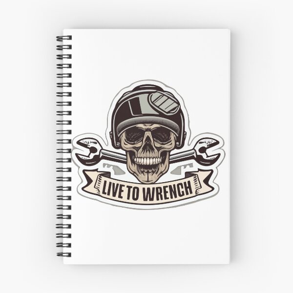 Item preview, Live to Wrench - Skull and Crossed Wrenches Sticker designed and sold by NiftyWrx.