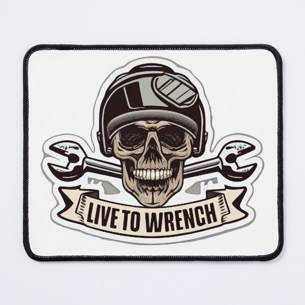 Item preview, Live to Wrench - Skull and Crossed Wrenches Sticker designed and sold by NiftyWrx.