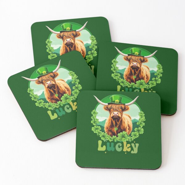 Item preview, St patrick Highland cow designed and sold by MilkyForest.