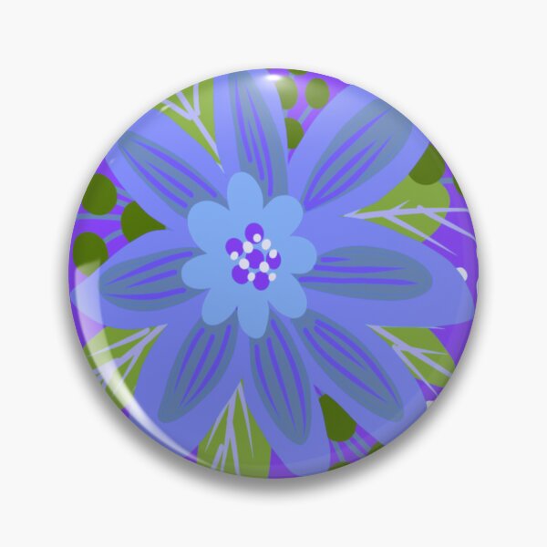 Item preview, Big blue flower on purple  designed and sold by Flowersonstuff.