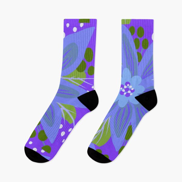 Item preview, Big blue flower on purple designed and sold by Flowersonstuff.