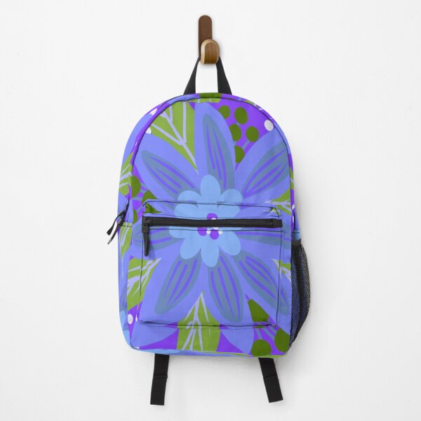 Item preview, Big blue flower on purple designed and sold by Flowersonstuff.