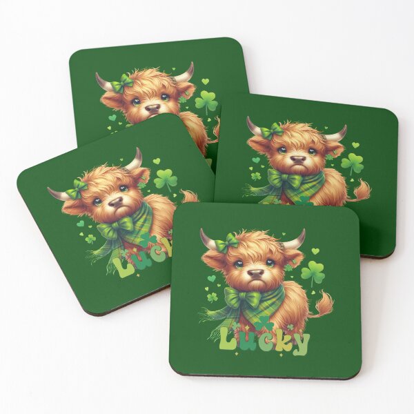 Item preview, St patrick Highland cow designed and sold by MilkyForest.