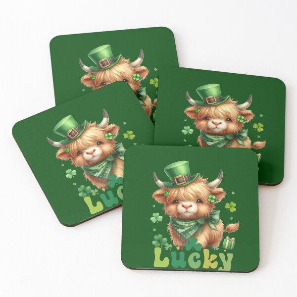 Item preview, St patrick Highland cow designed and sold by MilkyForest.