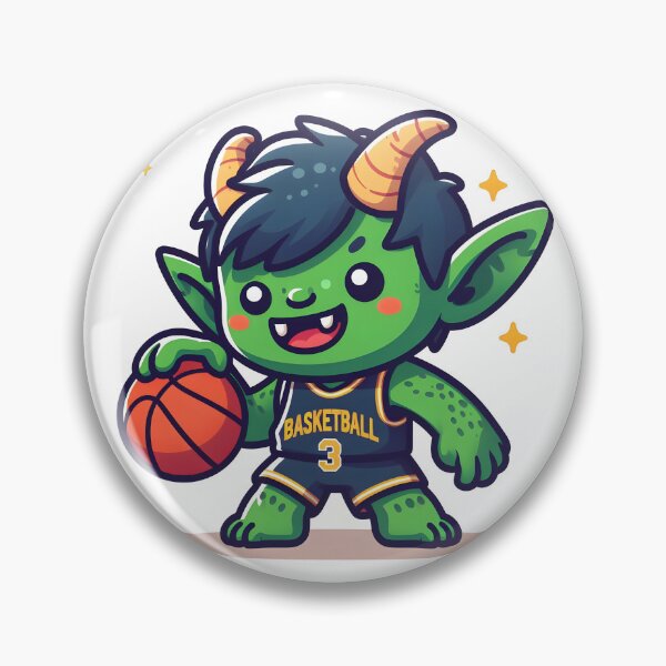 Item preview, Kawaii Grinning Goblin With Wearing A Basketball Jersey designed and sold by CanvasCutie.