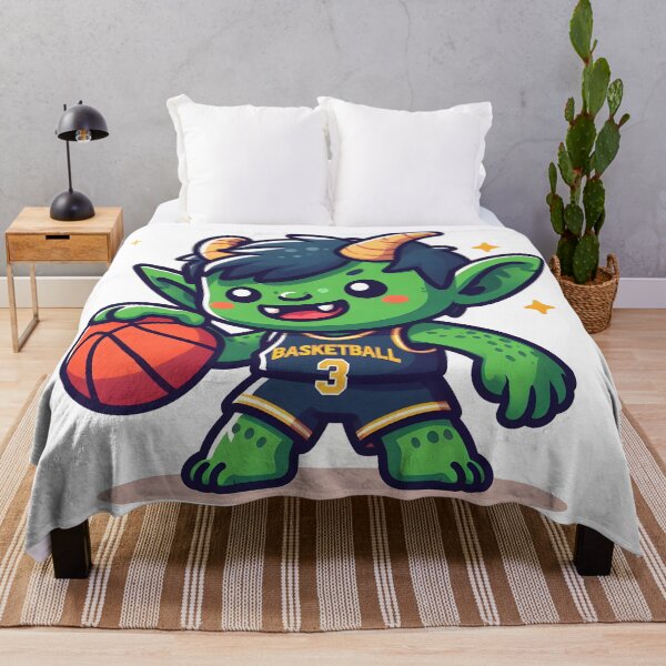 Item preview, Kawaii Grinning Goblin With Wearing A Basketball Jersey designed and sold by CanvasCutie.