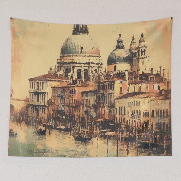 Item preview, Vintage Venice Impressionism Painting designed and sold by TomFrontierArt.