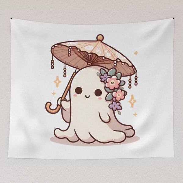 Item preview, Kawaii Gentle Banshee With A Delicate Floral Umbrella designed and sold by CanvasCutie.