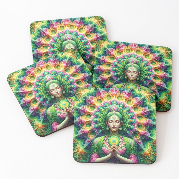 Item preview, Green Tara Psychedelic Floral Fractal Mandala 1 designed and sold by GuyBlank.
