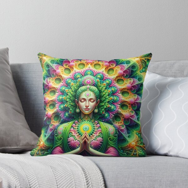 Item preview, Green Tara Psychedelic Floral Fractal Mandala 1 designed and sold by GuyBlank.