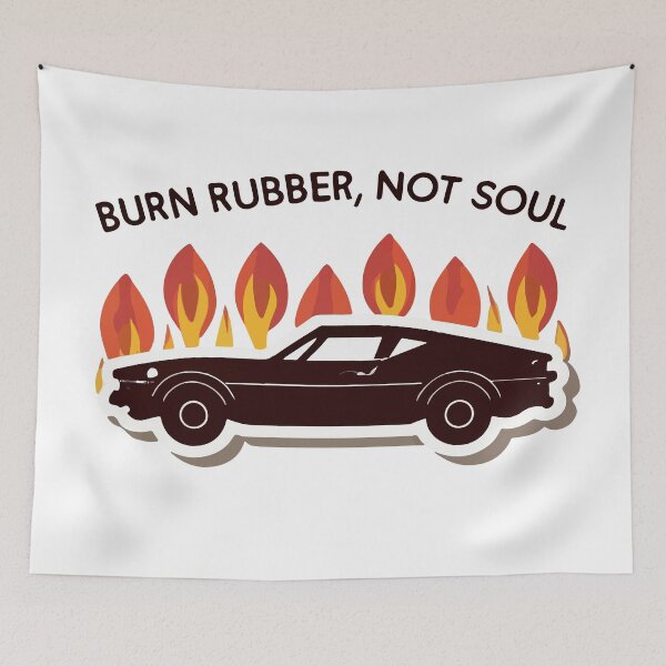 Item preview, Burn Rubber, Not Soul Muscle Car Silhouette Design designed and sold by NiftyWrx.