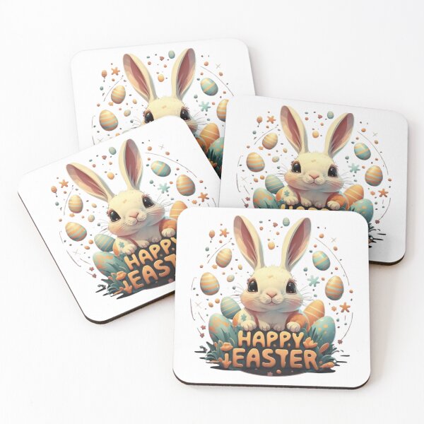 Item preview, Adorable Cosmic Easter Bunny With Happy Easter Inscription designed and sold by M R Design.