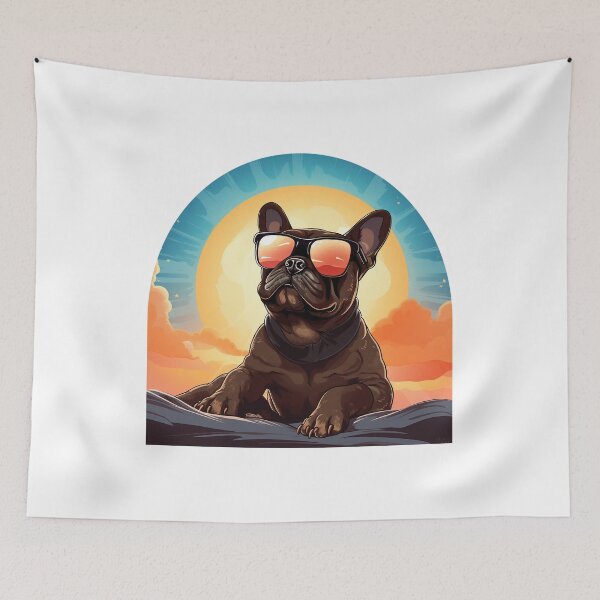 Item preview, French Bulldog lies on the sun  designed and sold by RalNix.
