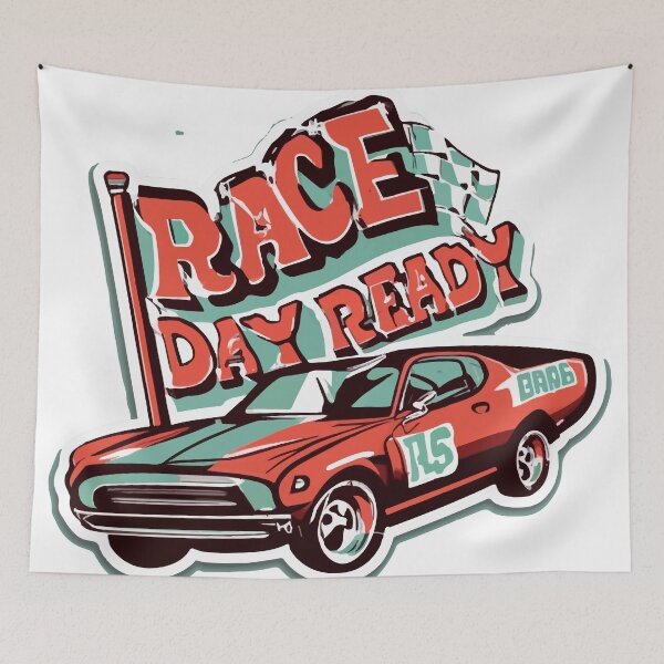 Item preview, Race Day Ready Muscle Car Sticker designed and sold by NiftyWrx.