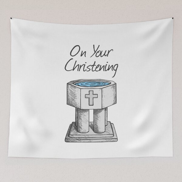 Item preview, On Your Christening Church Font Baptism designed and sold by doodlerob.