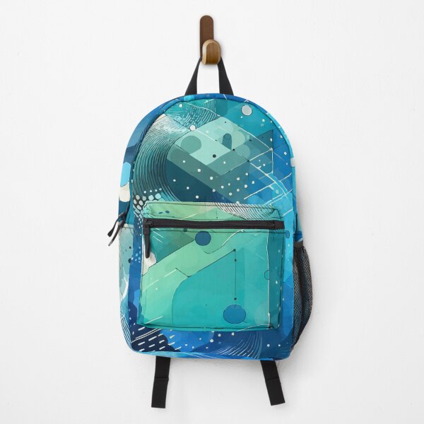 Item preview, Bright Colorful turquoise geometric abstract pattern designed and sold by TomFrontierArt.