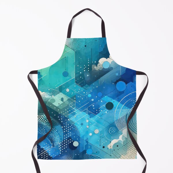 Item preview, Bright Colorful turquoise geometric abstract pattern designed and sold by TomFrontierArt.