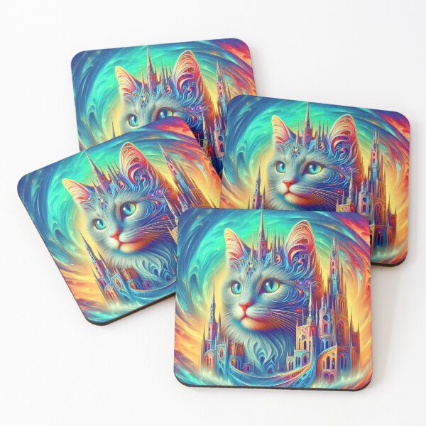Item preview, Abstract abstraction of castle and cat. DeepDream designed and sold by blackhalt.