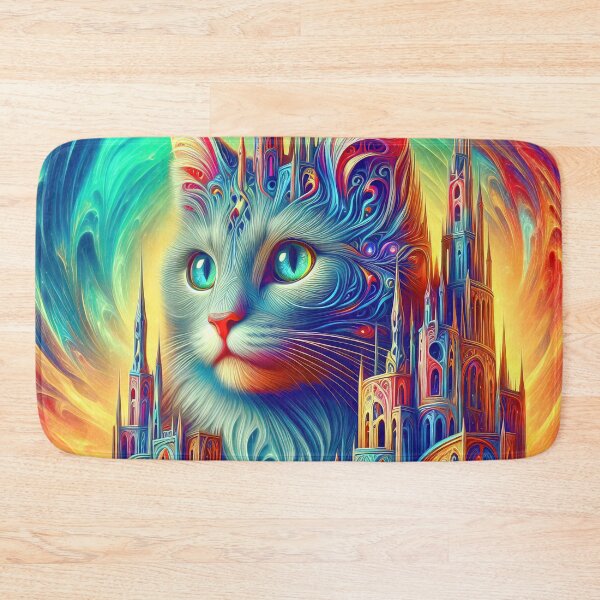 Item preview, Abstract abstraction of castle and cat. DeepDream designed and sold by blackhalt.