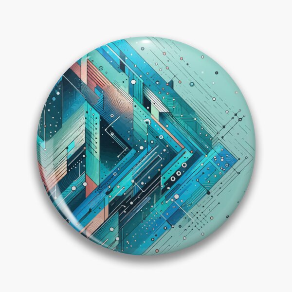 Item preview, Bright Colorful turquoise geometric abstract pattern designed and sold by TomFrontierArt.