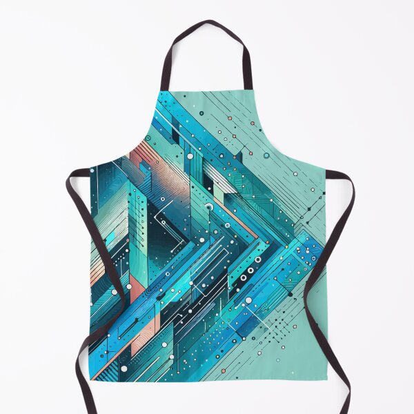 Item preview, Bright Colorful turquoise geometric abstract pattern designed and sold by TomFrontierArt.