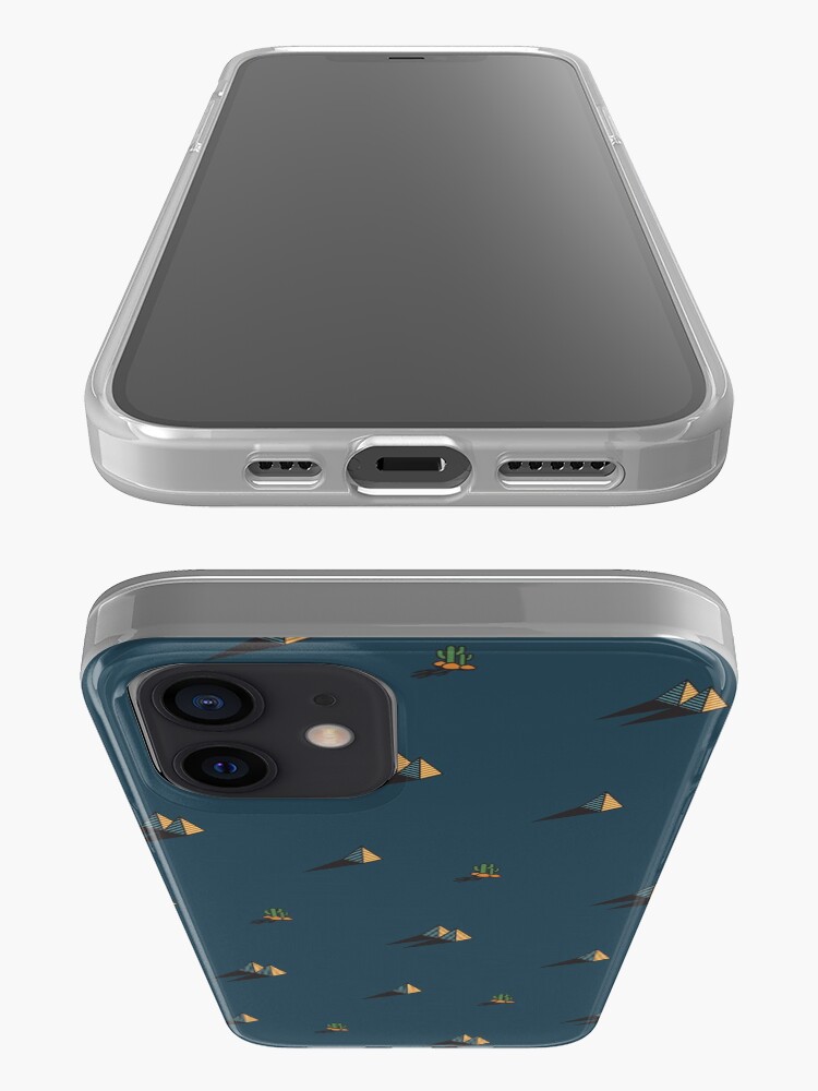 Alternate view of NIGHT - Egypt pyramid and cactus pattern in DARK BLUE iPhone Case & Cover