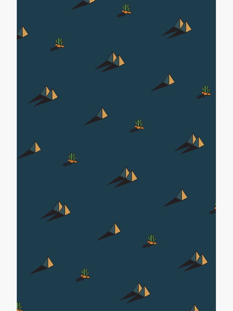 NIGHT - Egypt pyramid and cactus pattern in DARK BLUE by CitizenWong