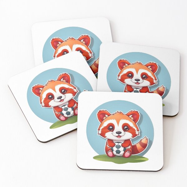 Item preview, cute red panda with a soccer ball designed and sold by Karaz's Animal Kingdom.