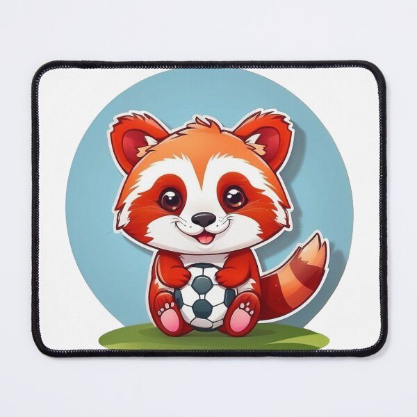 Item preview, cute red panda with a soccer ball designed and sold by Karaz's Animal Kingdom.