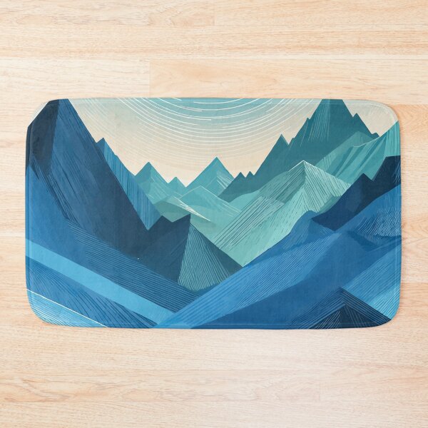 Item preview, Bright Colorful turquoise mountains geometric abstract pattern designed and sold by TomFrontierArt.