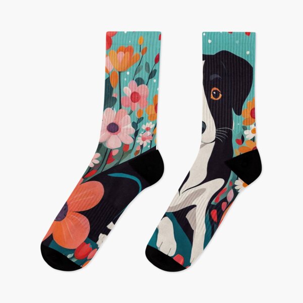 Item preview, A Cute Adorable Black Puppy Surrounded by Flowers designed and sold by MyArt23.