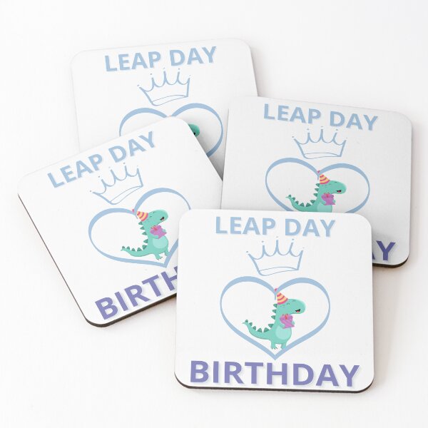 Item preview, Leap day birthday Dinosaur blue designed and sold by NexCreation.