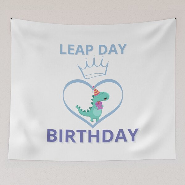 Item preview, Leap day birthday Dinosaur blue designed and sold by NexCreation.
