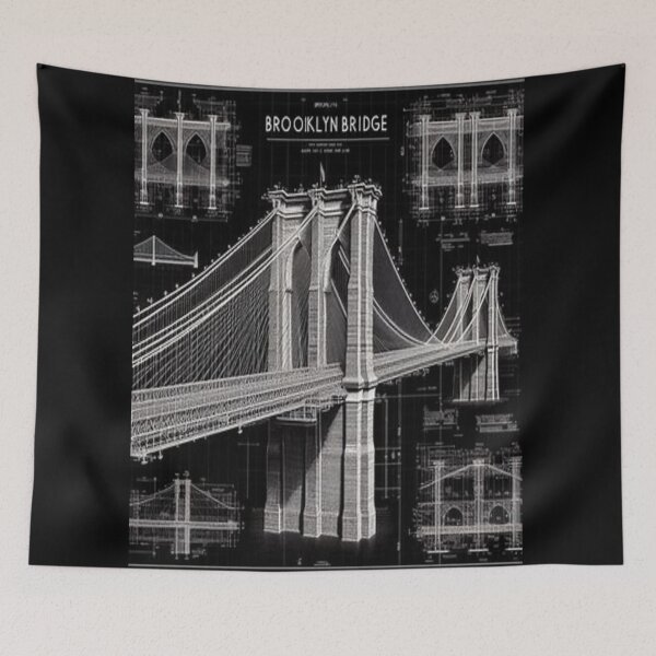 Item preview, Brooklyn bridge NYC, blue print  designed and sold by MogolArt.