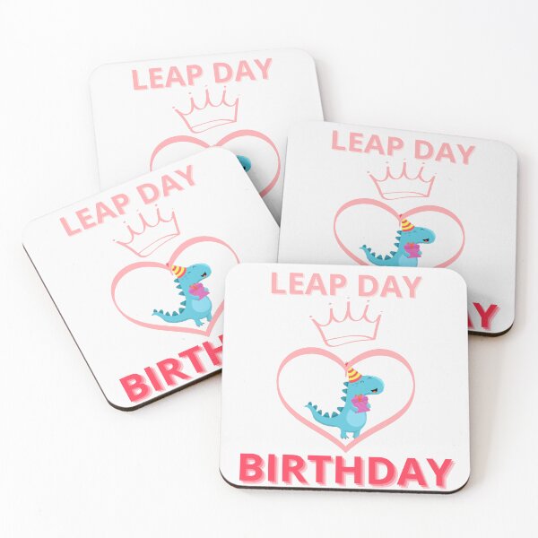 Item preview, Leap day birthday Dinosaur blue pink designed and sold by NexCreation.