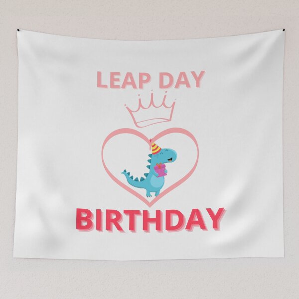 Item preview, Leap day birthday Dinosaur blue pink designed and sold by NexCreation.