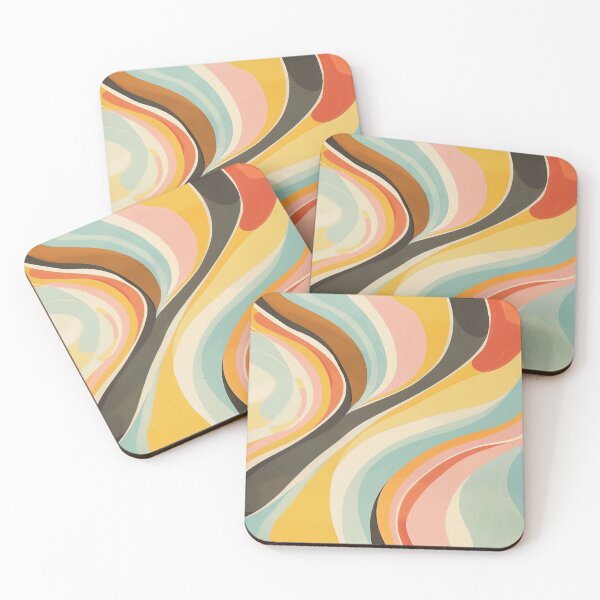 Item preview, Colorful Retro Style Curved Waves  designed and sold by GrinGalore.