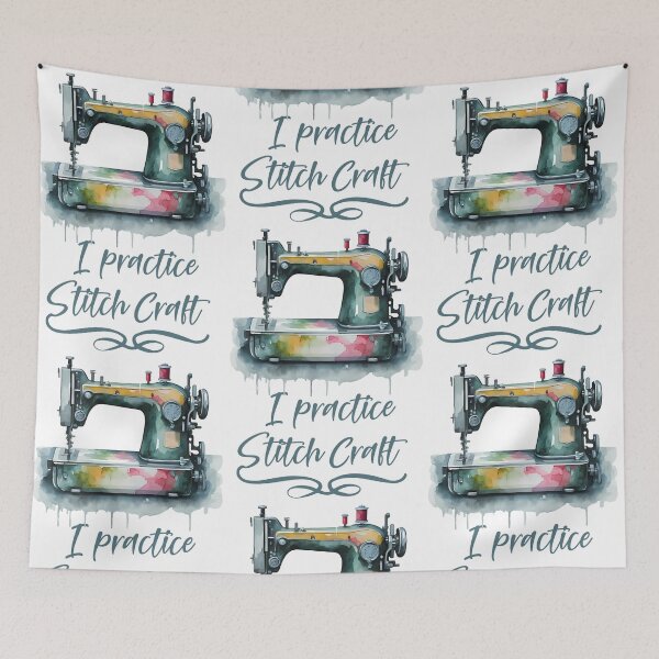 Item preview, I practice Stitch Craft - watercolor art gift idea for Sewciopaths designed and sold by EmeraldeaArt.