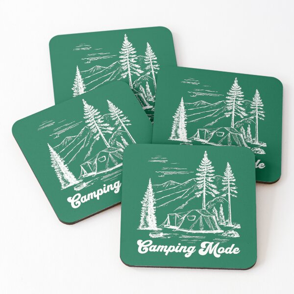 Item preview, Camping Mode Activated - Mountain and Pine Trees Lineart designed and sold by greenwhite25.