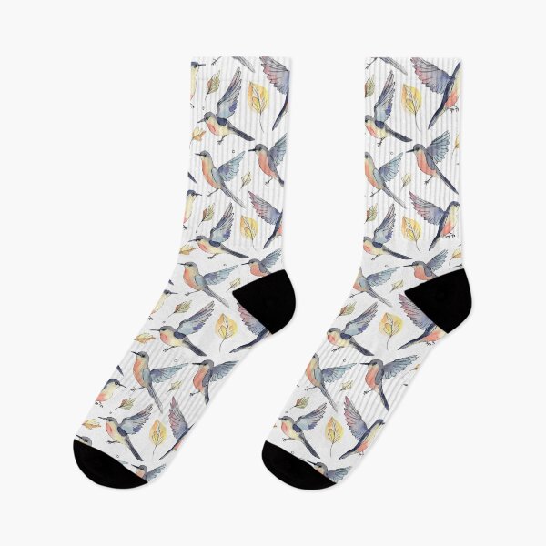 Item preview, Pattern with colorful birds in watercolor designed and sold by Karin Schön.
