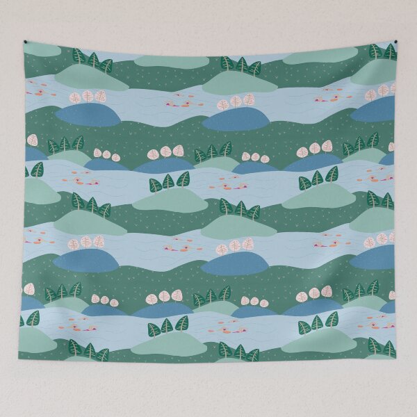 Item preview, Open water swimming with friends using tow floats in rivers and oceans designed and sold by suzcreate.
