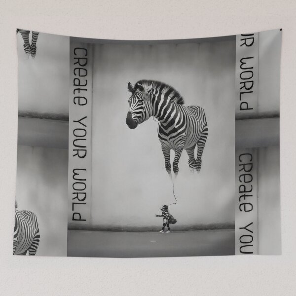 Item preview, Bansky Style Graffiti: Create Your World with Zebra Balloon designed and sold by MillennialVibe.