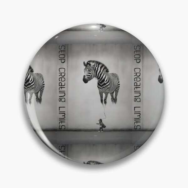 Item preview, Bansky Style Graffiti: Stop Creating Limits with Zebra Balloon designed and sold by MillennialVibe.