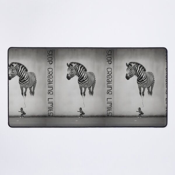 Item preview, Bansky Style Graffiti: Stop Creating Limits with Zebra Balloon designed and sold by MillennialVibe.